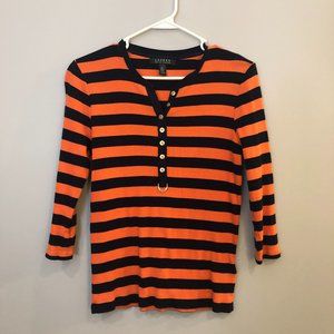 Ralph Lauren Orange and Navy Shirt